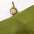 Large Jersey Knitted Swaddle Blanket for Baby, Soft Stretchy Receiving Blanket for Newborns with Hat, Large 47 x 47 inches (Olive) BY001...