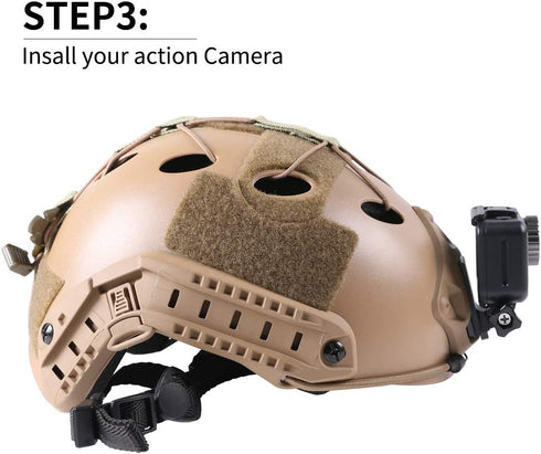Aluminum NVG Helmet Mount Compatible with GoPro Hero 12 Black, Hero 11/10/9/8/7/(2018) Black, Insta360, AKASO, DJI Osmo Action 4/3 and Most Action...