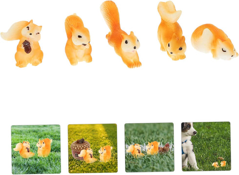 Yardwe 50 Pcs Micro Landscape Squirrel Miniature Squirrel Figurine Bonsai Decor Chipmunk Ornament Nativity Decor Small Garden Decor Desk Accessori...
