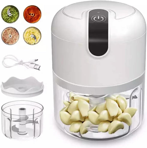 Electric Mini Garlic Chopper, 250ML USB Rechargeable Portable Electric Food Chopper, Wireless Small Food Processor for Chopping Garlic, Ginger, Ch...