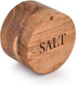 Acacia Wood Round Condiment Pot with Magnetic Swivel Lids for Kitchen Countertop "Salt" Engraved on Lid (3.5” x 3.5” x 2.5”)...