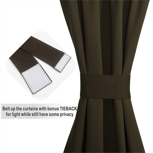 Aquazolax Blackout French Door Curtain Window Coverings for Privacy - Blackout Curtains Drapery Rod Pocket Entry Door Side Panels 25x72 Inches - 1...