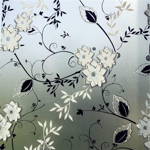 Window Privacy Film for Glass, Floral Removable Static Film, 17.5x78.7 Inch...