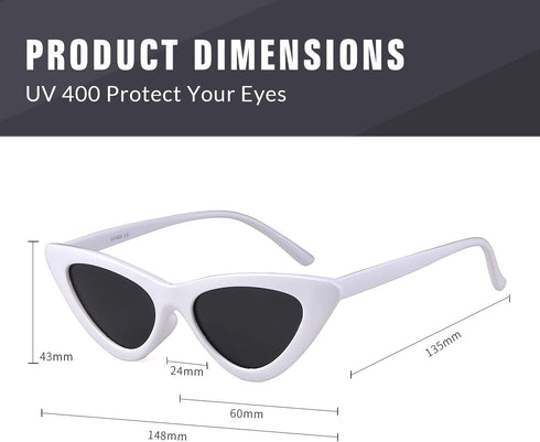 GIFIORE Retro Vintage Cat Eye Sunglasses for Women Trendy Narrow Cateye Frame Sun Glasses...