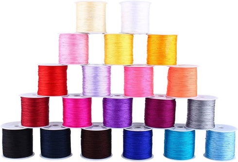 100M x 0.8mm Nylon Chinese Knot Cord Rattail Macrame Shamballa Thread String Beading Thread Chinese Knot Braided (Red)...