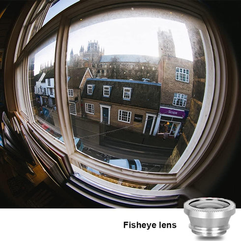 Silver 3 in 1 Cell Phone Camera Lens Kit Wide Angle Macro Fisheye Lens Universal for Smart Phones iPhone Samsung Android(Silver)...