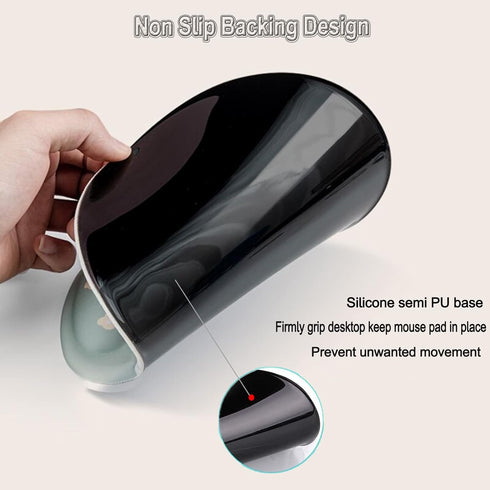 Wrist Support Mouse Pad Non Slip Rubber Base Wrist Rest Mousepad 8.75in X7.5in Small Desktop Notebook Mouse Mat for Home Office Computer Laptop (B...