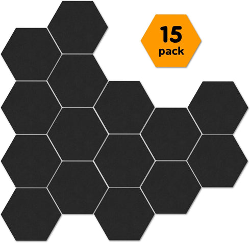 Hexagon Pin Board – (15 Pcs) Improved Version of Self-Adhesive Bulletin Boards for home and office Wall Decor, Photo board, Memos (7" x 8" x 3/8")...