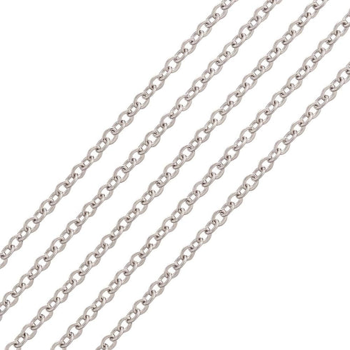 Pandahall 32.8 Feet/10M 304 Stainless Steel Cross Chains with Spool 1.1x0.3mm for Bracelet Necklace Jewelry Making...
