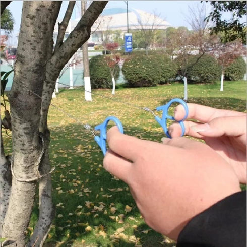 Camping Wire Saw - Stainless Steel Pocket Wire Saw Survival Gear Accessories for Outdoor Camping Hiking Hunting Tree Cutting and Backpacking, Blue...