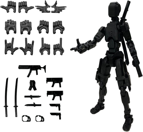 (Assembed 3D Printed 5.54'' Dummy13 Action Figure, Multi-Jointed Tian13, Articulated T13 Desktop Decoration,12 in 1 d13 Accessories Best Birthday ...
