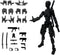 (Assembed 3D Printed 5.54'' Dummy13 Action Figure, Multi-Jointed Tian13, Articulated T13 Desktop Decoration,12 in 1 d13 Accessories Best Birthday ...