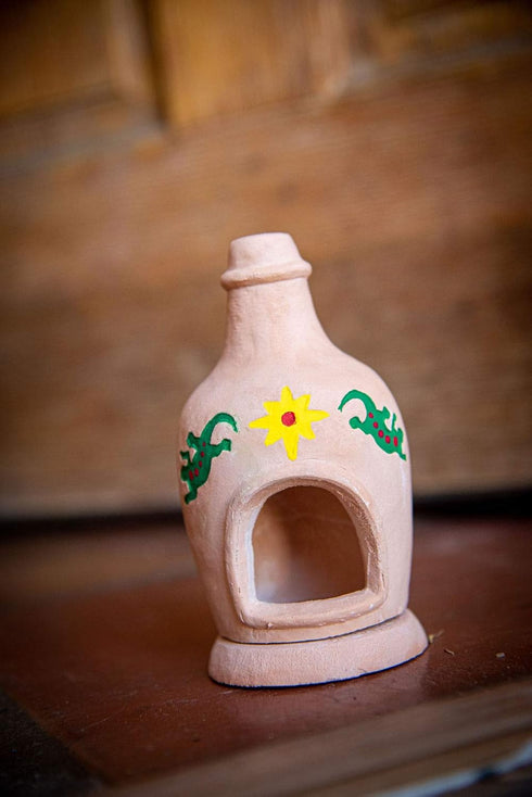 Chiminea Fireplace Natural Wood Incense Burner, Includes 40 Piñon Incense Bricks - Made in The USA...