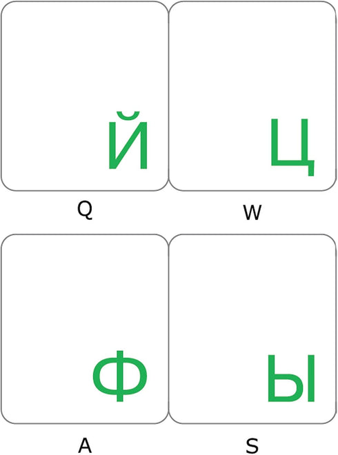 Russian Transparent Keyboard Sticker Green Letters for Computer Laptop...