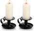 Yopay 4 Pack Iron Taper Candle Holder, Retro Rustproof Candlestick Holders, Sturdy Black Candlelight Stand for Chime Spell Candles, Halloween Chri...