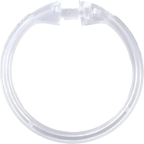 Rocky Mountain Goods Simple Spaces Clear Plastic Curtain Rings - 12 Pack - Click securely in Place - Unbreakable Plastic - True O Ring Design - Sl...