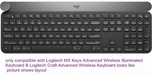 Silicone Clear Keyboard Cover Skin Protector Compatible with Logitech MX Keys Advanced Wireless Illuminated Keyboard & Logitech Craft Advanced Wir...