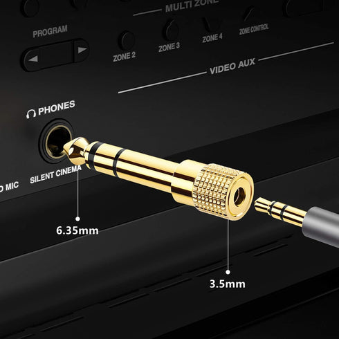 Piano Adapter, 1/4'' Male to 3.5mm 1/8'' Female Stereo Headphone Adapter Stereo Headphones Jack Plug for Electronic Keyboard, Guitar, Drum......