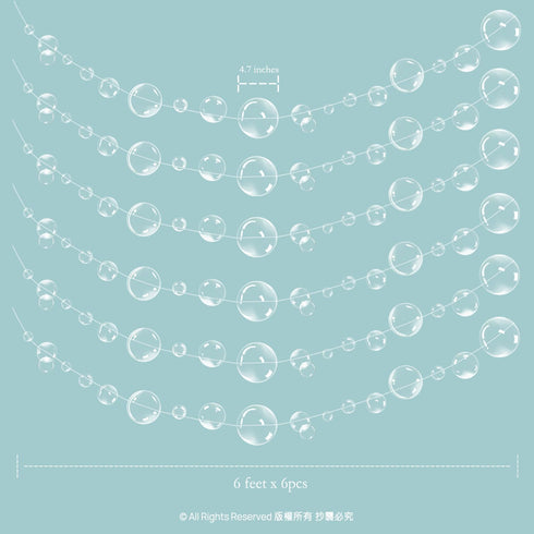 Decor365 Under The Sea Party Decorations White Bubble Garlands Little Mermaid Birthday Decoration Bday Hanging Streamer Beach Banner Underwater Ba...