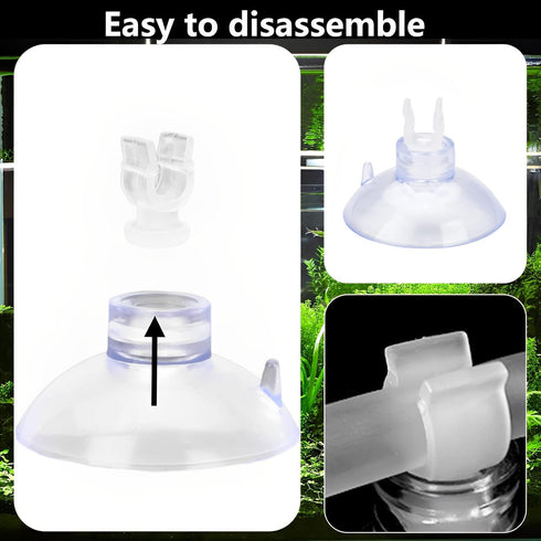 24 Pcs Aquarium Suction Cup for Fish Tank Airline Tubing Clear Suction Cup Clips for Aquarium Air Tubing Fish Tank Tubing Suction Cups...