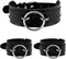 Men's Black Wide Faux Leather Collar Choker Adjustable Thick PU Necklace for Women,Alloy Metal Big Round Ring Charm...
