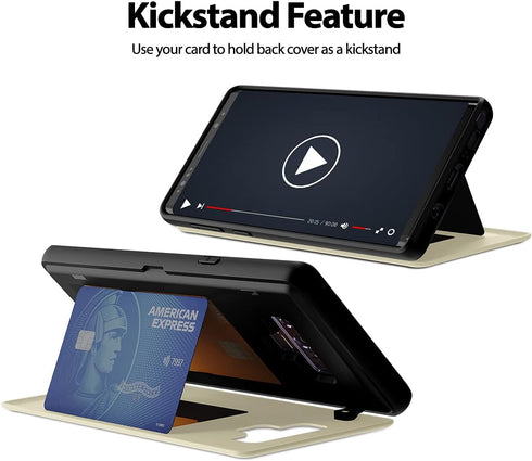 GOOSPERY Galaxy Note 9 Wallet Case with Card Holder, Protective Dual Layer Bumper Phone Case (White)...
