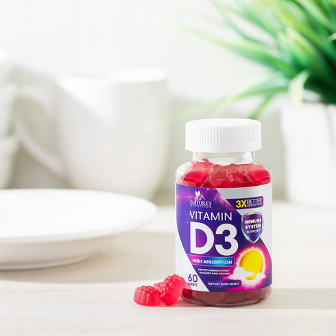 Vitamin D3 Gummy Vitamins Extra Strength 5000 IU (125 mcg) High Potency Vita D Gummies Dietary Supplement - Bone, Teeth, Muscle & Immune Support, ...