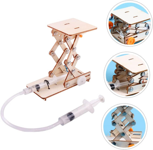 Toyvian 1 Set Lifts Hydraulic Lift Model Wood Puzzle Toy Puzzle for Kids Mechanical Model Building Kits Science Experimental Scientific Educationa...