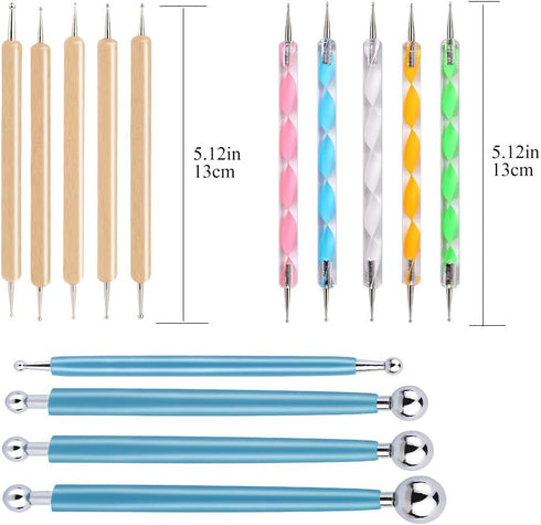14 Pcs Dotting Tools Ball Styluses with Box, Dotting Tools Set Rock Painting, Pottery Clay Modeling Embossing Nail Art...