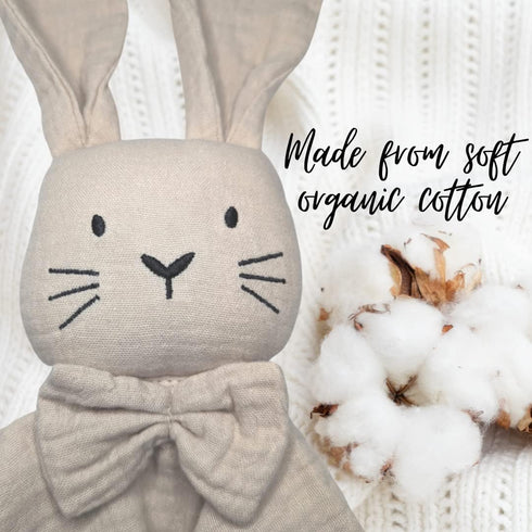 Mylo & Luna - Baby Security Blanket/Baby Lovey | Breathable and Soft Organic Cotton Muslin | Gender Neutral | Cuddle Bunny (Sand Color)...