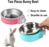 Rabbit Bowls Set, Big Pet Bunny Food Bowls Small Animals Cage Bowl and Stainless Steel Hanging Water Food Feeder Bowls for Big Bunny Food Dish...