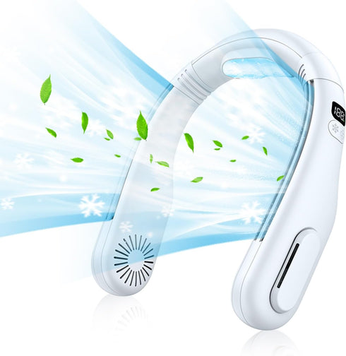Neck Air Conditioner, 5000mAh Portable Neck Fan with Semiconductor Cooling Airflow Bladeless USB Neck Fans Portable Rechargeable with 3 Speeds, LE...