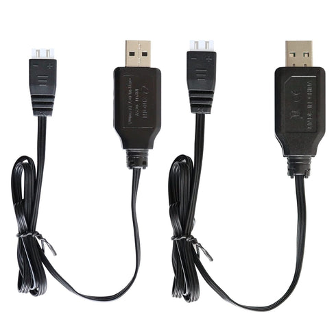 KBT KEEP BETTER TECH 2Pack 7.4V RC Car Battery USB Charger Cable, 500mA Charging Speed with LED Indicator Light Compatible XH-3P Connector,Power A...