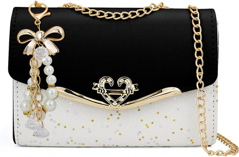 FuninCrea Shoulder Bag for Women, Leather Chain Strap Crossbody Bags Ladies Trendy Large Handbags Womens Purses Sling Bag...