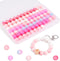 80Pcs 15mm Colorful Round Silicone Beads Pink Series Silicone Focal Beads Keychain Lanyards Beaded Pen Spacer Beads 8 Colors for DIY Jewelry Craft...