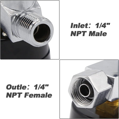 Spray Gun Air Regulator Valve, Air Flow Regulator with Pressure Gauge for Spray Guns and Air Tools, 1/4 Inch NPT,Up to 180 PSI...