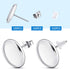 300 Pieces Stud Earring Kit Include 100pcs 12 mm Stainless Steel Blank Stud Bezel Settings 100 Rubber Backs 100 Earring Backs (Silver with Silver ...