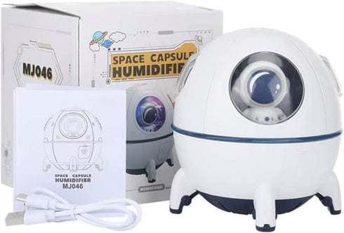 Space Capsule Air Humidifier 220ML with LED light, USB Ultrasonic Cool Mist Humidifier, Nursery Portable, Raindrop Car, Astronaut Antigravity, Cut...