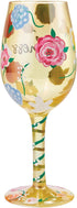 Enesco Designs by Lolita Kindness Floral Hand-Painted Artisan Wine Glass, 15 Ounce, Multicolor...