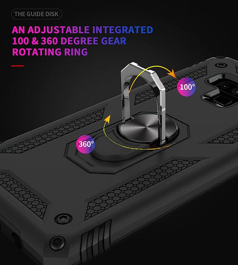 Androgate for Samsung Note 9 Phone Case, Galaxy Note 9 Case with 3D PET Screen Protector, Military-Grade Ring Holder Kickstand Car Mount 15ft Drop...
