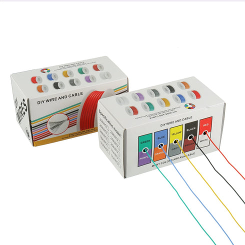 BOJACK 28 AWG Flexible Silicone Wire Electric Wire Hook up Wire Kit 300V Cables with Plus 20 ?2mm Heat Shrink Tubings and a Mini Wire Stripper(5 C...