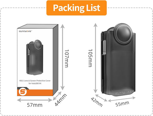 Protective Case for Insta360 X4 Lens and Screen Cover, Lens Guard Screen Protector Compatible with Insta360 X4 Camera Accessories for Insta360 X4...