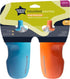 Tommee Tippee Insulated Sportee Bottle, for 12m+, 9oz, Pack of 2 Non-Spill Toddler Water Bottles, Orange and Blue, with Two-Piece Valve to Help St...