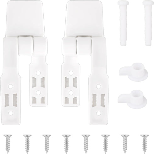 2 Pack Toilet Seat Hinge Replacement Toilet Plastic Bolts Kit with Screws and Nuts Plastic Toilet Seat Hardware is Suitable for Most Toilet Replac...