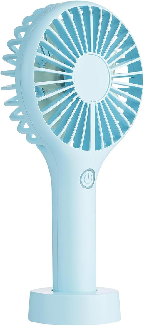Handheld Fan Portable, Mini Hand Held Fan with USB Rechargeable Battery, 3 Speed Personal Desk Table Fan with Base...