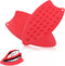 2 Pcs Silicone Iron Rest Pads Mat Iron Hot Heat Resistant Protective Pads for Ironing Board Curling Irons Flat Irons(Red)...
