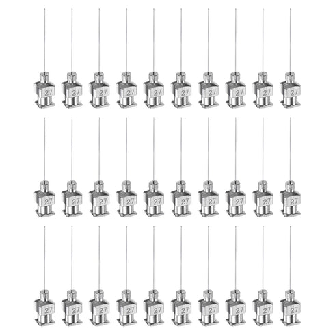 30pcs 27Gauge Stainless Steel Dispensing Needles, 1" All Metal Glue Needle Tube Blunt Tips Luer Lock for Thick Liquids, Ink, Glue, Lab Use...