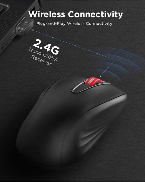 Lenovo USB-C Rechargeable Silent Mouse (WL500) - Silent Buttons, USB-C Rechargeable, Ambidextrous Grip, Adjustable DPI - Plug-and-Play 2.4G Receiv...