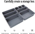 8 PCS Plastic Drawer Organizer, Sectional Makeup Desk Storage, Tool Box Tray Divider Bins Set for Bedroom, Kitchen(Black)...