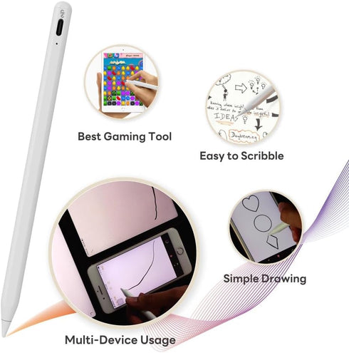 eiP S2 Stylus Pen Compatible with Touch Screens Smooth Precision Capacitive Pen Rechargeable Stylus for iPad/iPad Pro/Air/Mini/iPhone/Tablet/Andro...